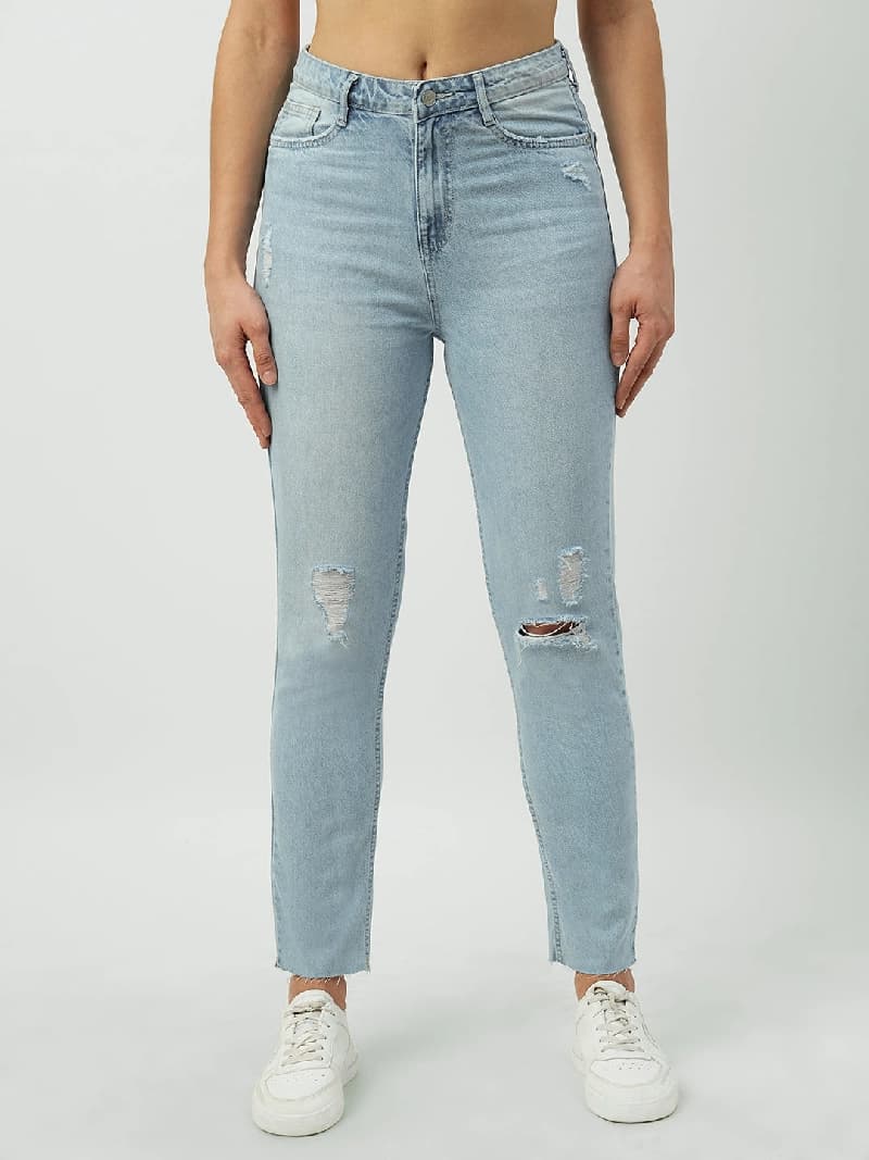 Women's Blue Casual Slim Fit Jeans