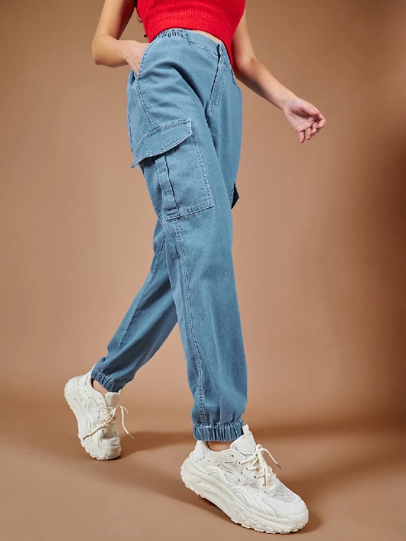 Women's Blue Casual Regular Fit Jogger