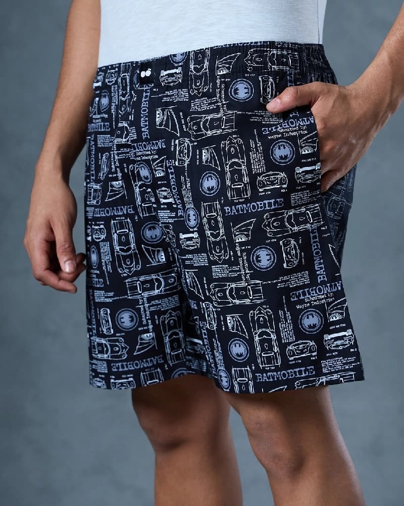 Men's Black Casual Regular Fit Printed Boxer