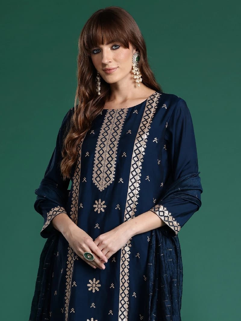 Women's Blue Festive Kurta Set