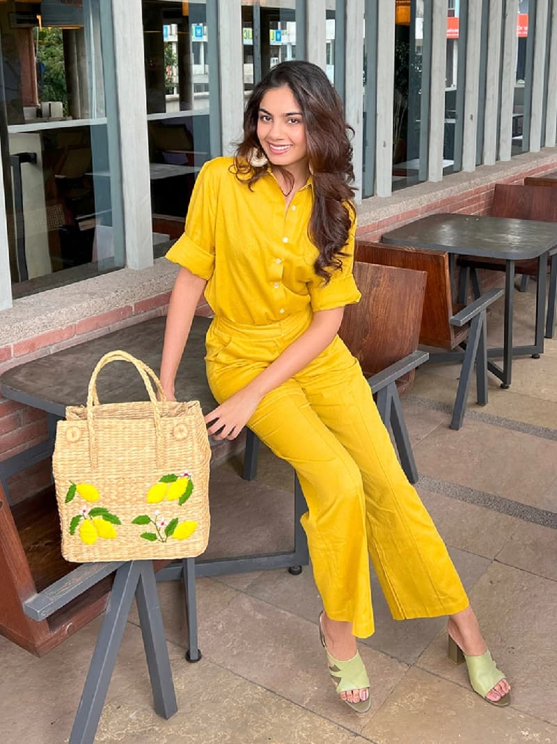 Women's Yellow Casual Co-ords Set