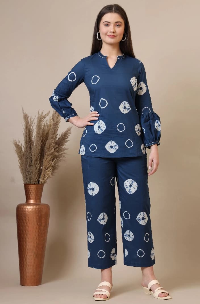 Women's Blue Casual Kurta Set