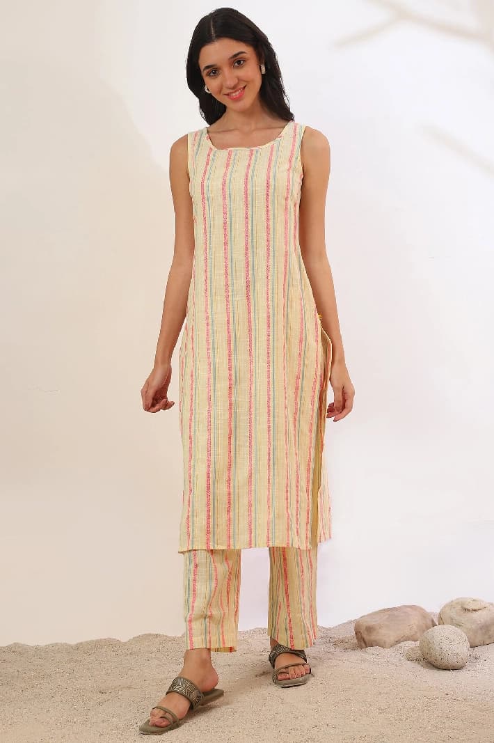 Women's Yellow Festive Kurta Set