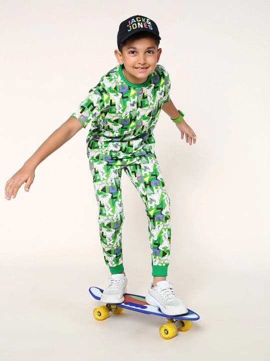 Boys Multicolor Casual Printed Regular Fit Half Sleeves Co-ord Set
