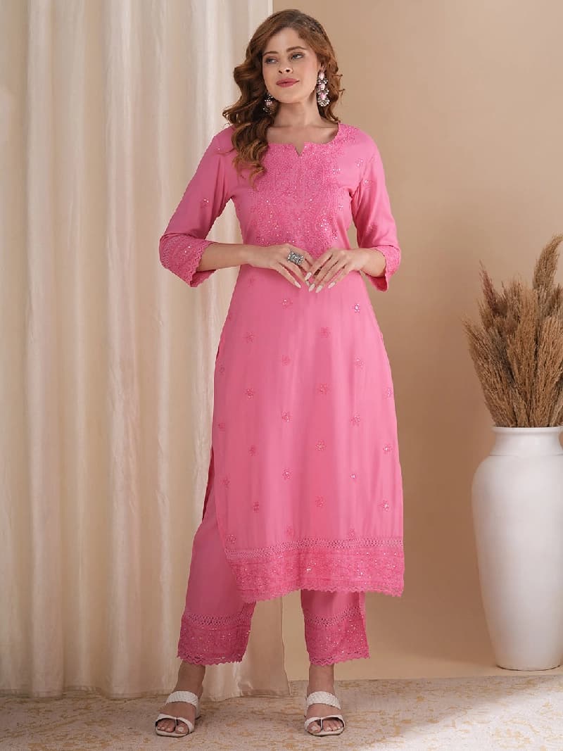 Women's Pink Casual Co-ords Set