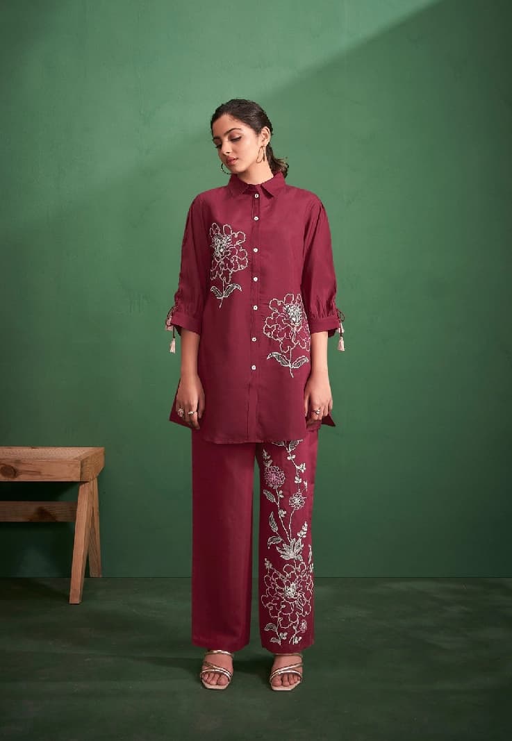 Women's Red Formal Co-ords Set