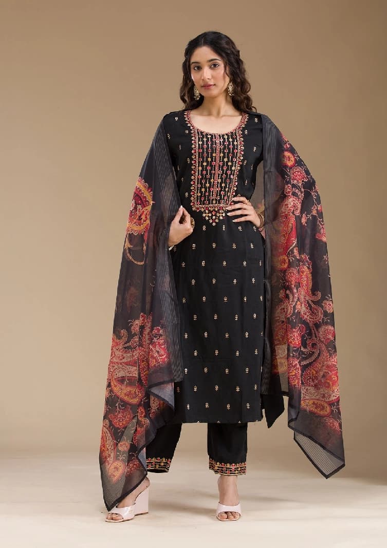 Women's Black Festive Kurta Set