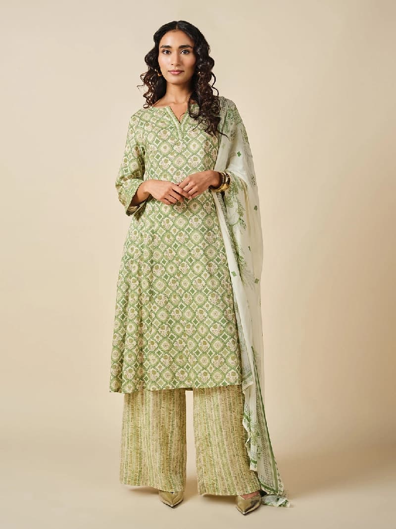 Women's Green Casual Kurta Set