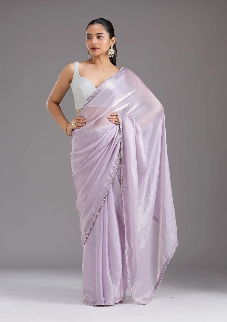 Women's Purple Festive Regular Fit Saree