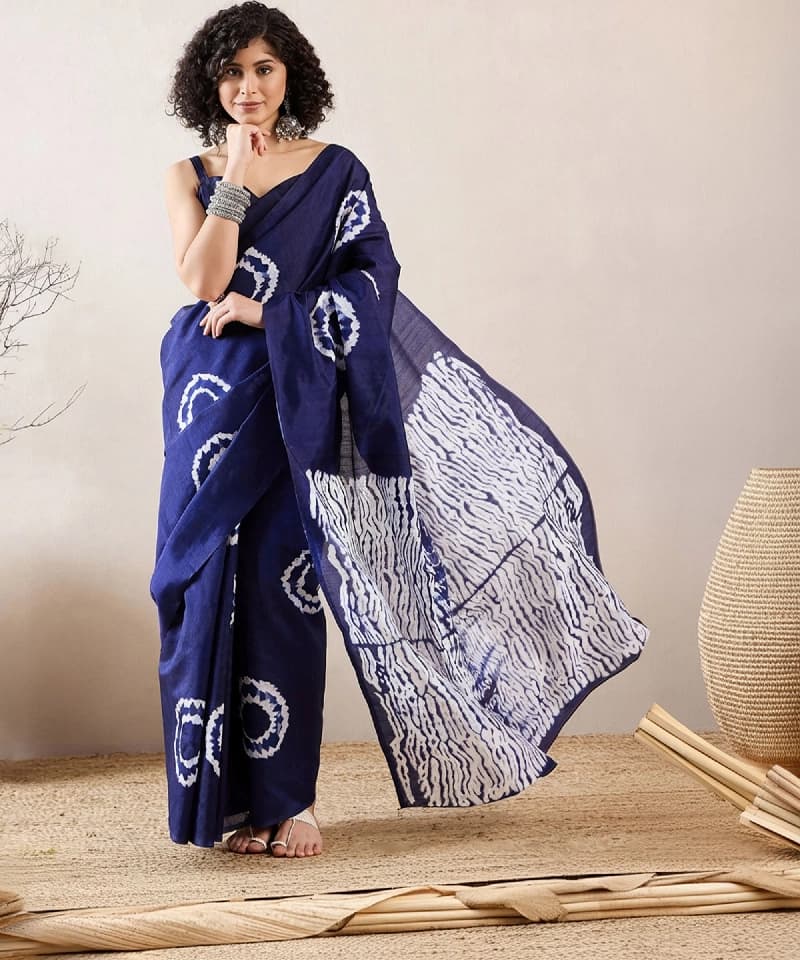 Women's Purple Party Printed Regular Fit Saree