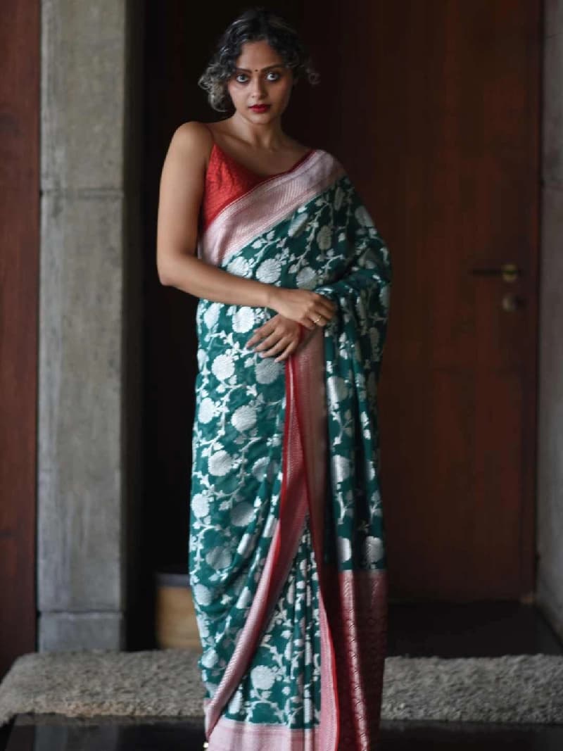 Women's Green Festive Saree
