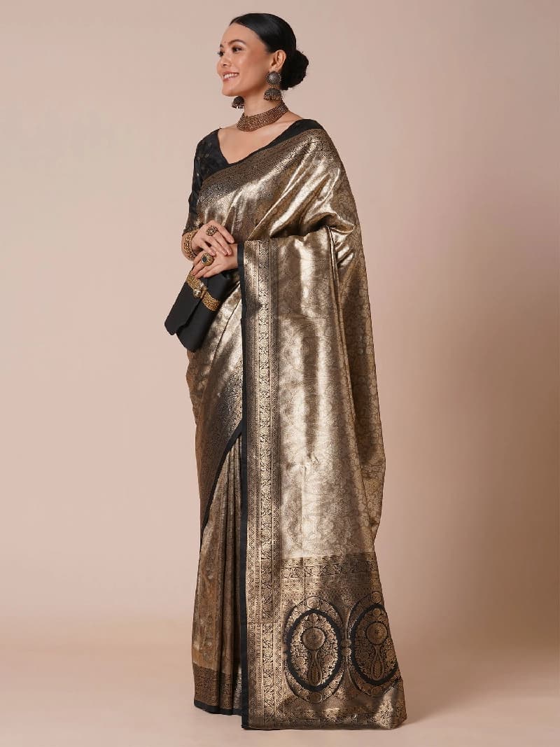 Women's Green Party Regular Fit Saree