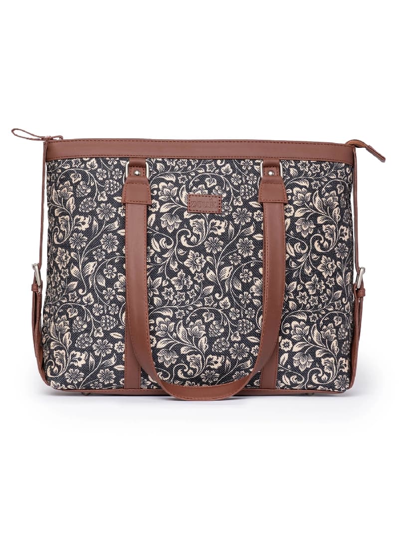 Women's Black Vegan Leather Finish Shoulder Bag - 13.8L