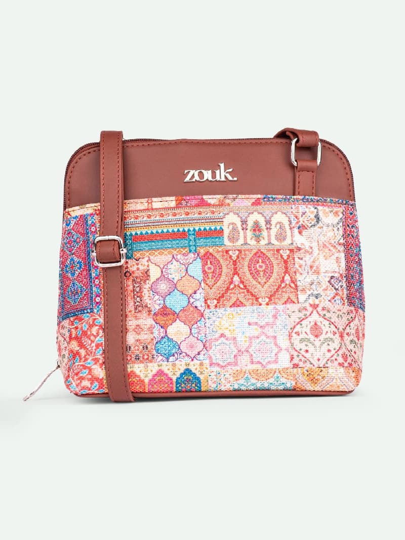 Women's Multicolor Vegan Leather Finish Sling Bag - 4.1L