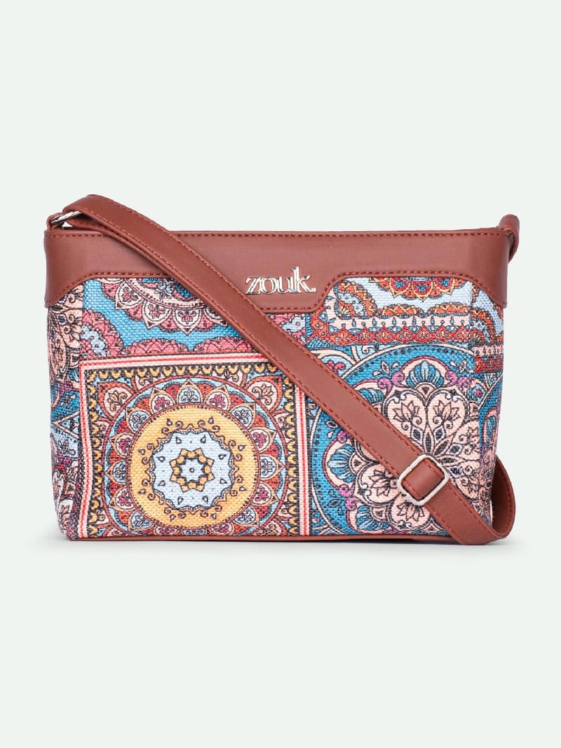 Women's Multicolor Vegan Leather Finish Sling Bag - 3.69L