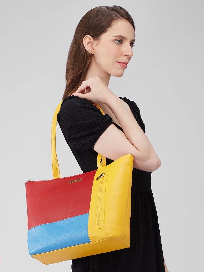 Women's Multicolor Faux Leather Tote Bag 9L