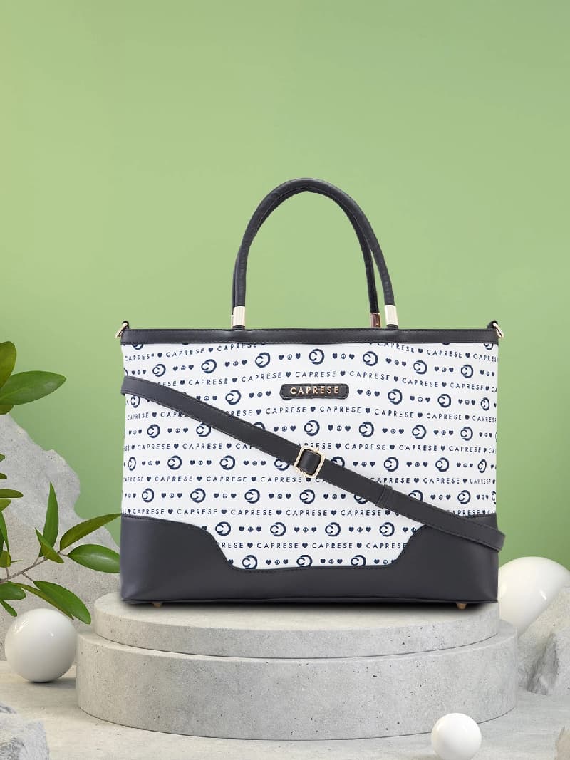 Women's Light Grey Faux Leather Tote Bag 16L