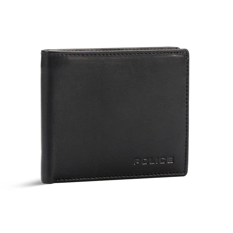 Men's Black Leather Two Fold Wallet