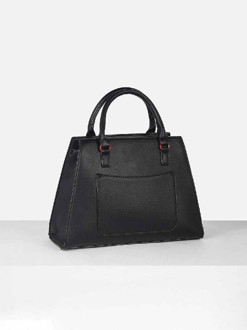 Women's Black Solid Satchel