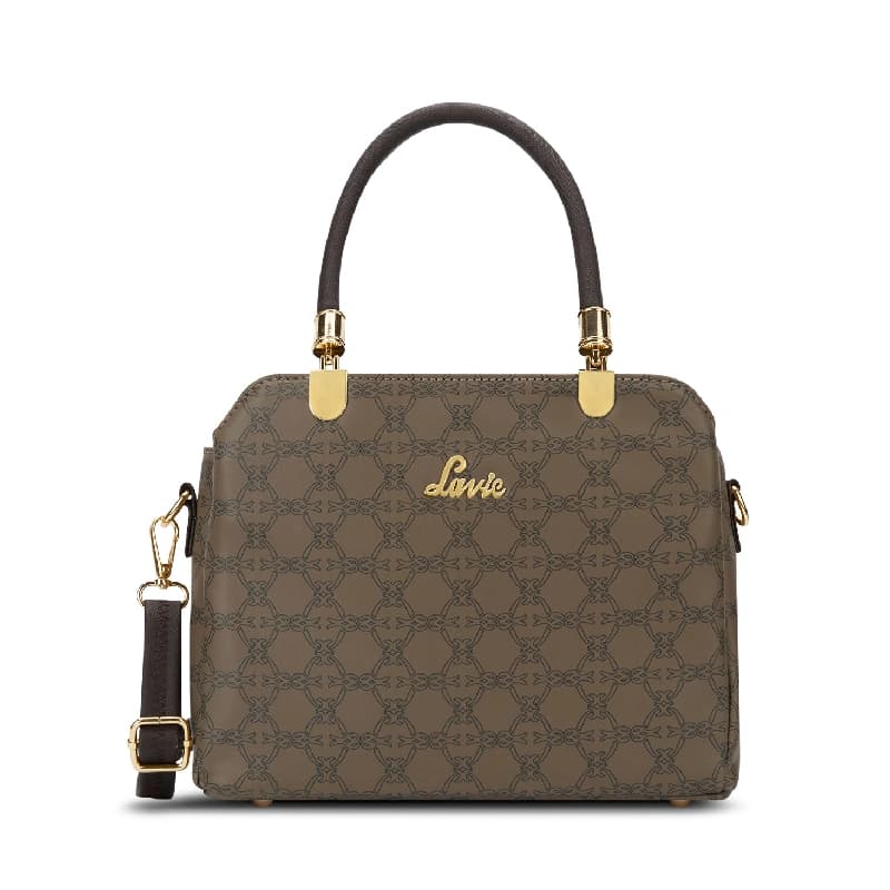 Women's Khaki Casual Solid Satchel