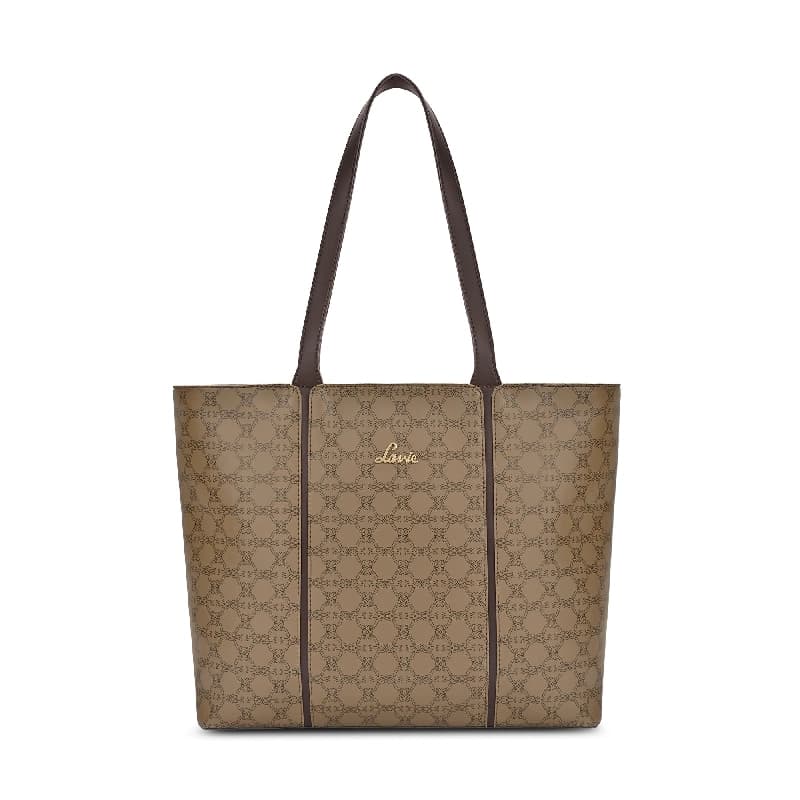 Women's Khaki Casual Printed Tote Bag