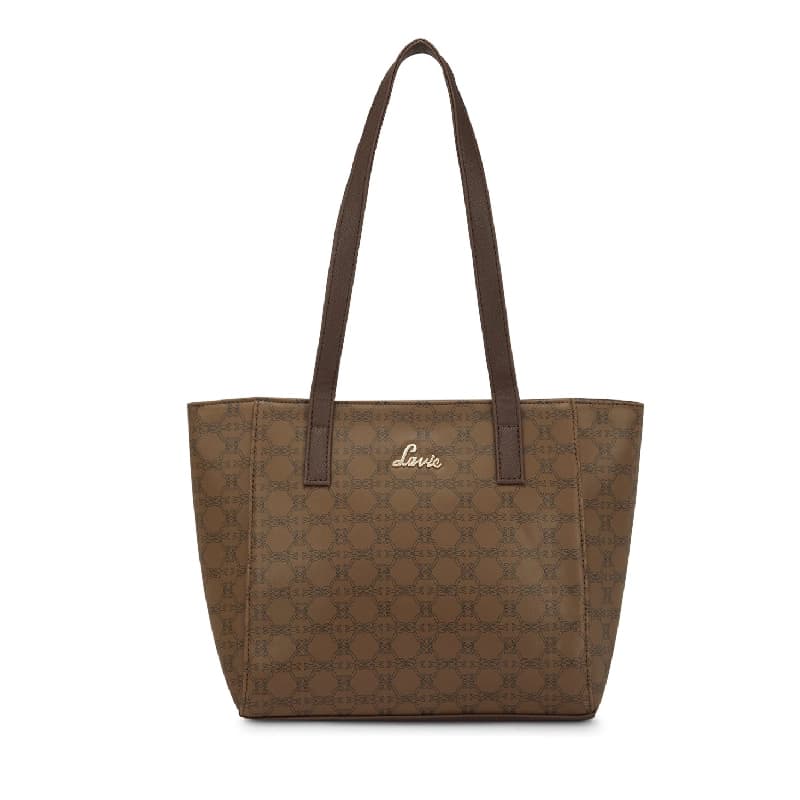 Women's Khaki Casual Printed Tote Bag