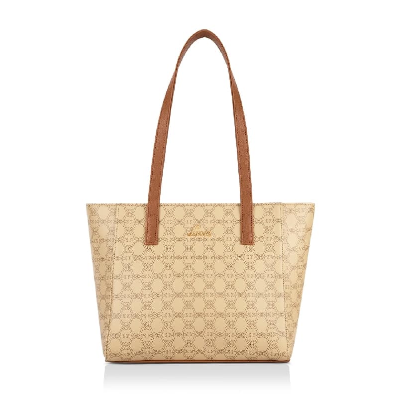 Women's Beige Casual Printed Tote Bag