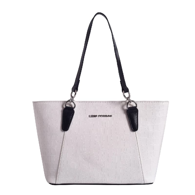 Women's Off White Casual Solid Tote Bag