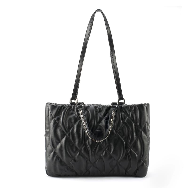 Women's Black Casual Solid Tote Bag