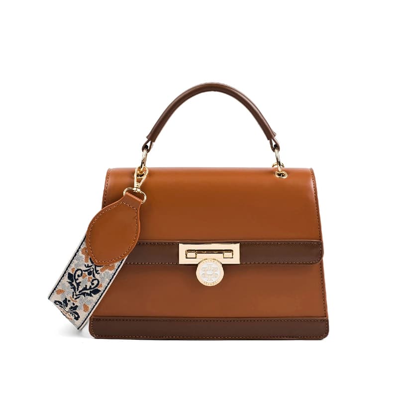 Women's Tan Casual Solid Satchel