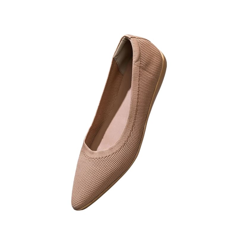 Women's Beige Pointed Ease Ballerinas