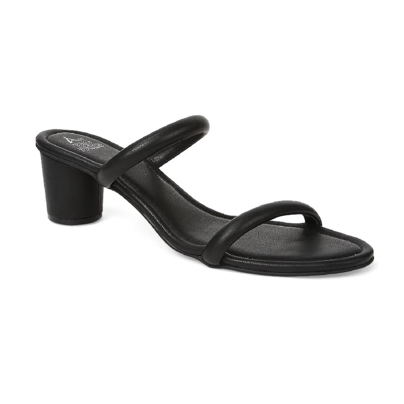 Women's Black Casual PU Slip-Ons Sandals