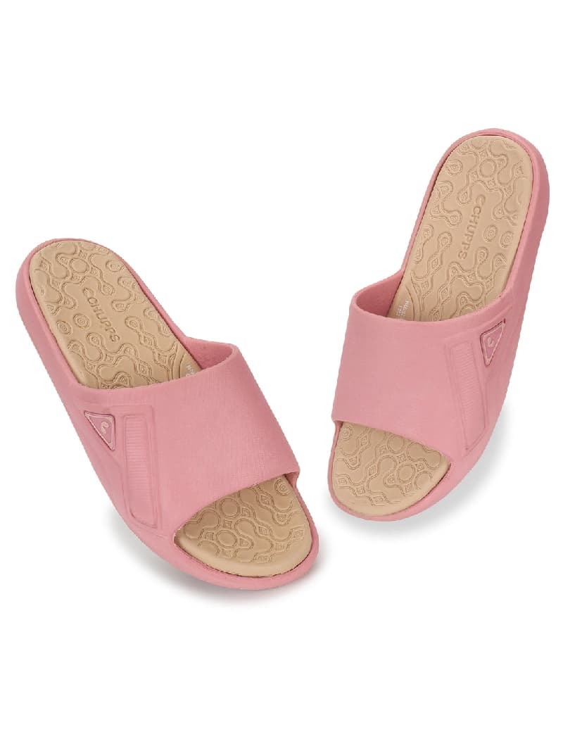 Women's Nova Pink Pale Round Toe Polyurethane Casual Slides