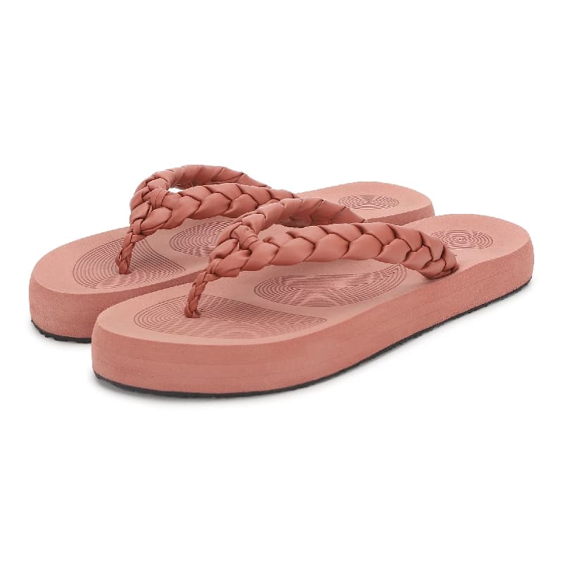 Women's Wisp Pink Round Toe Polyurethane Casual Flip-flops