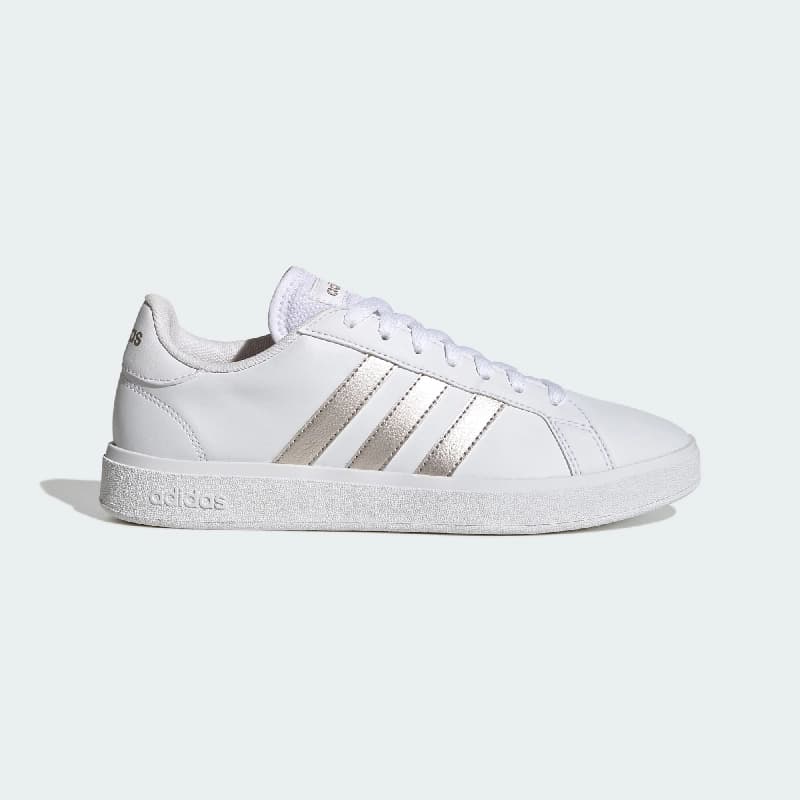 Women's White Grand Court Base 2.0 Lace-Up Sneakers
