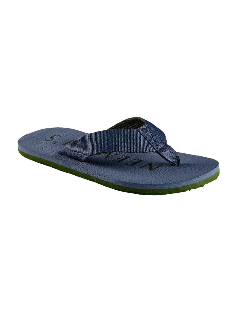 Men's Grey and Green Humble Flip-Flops