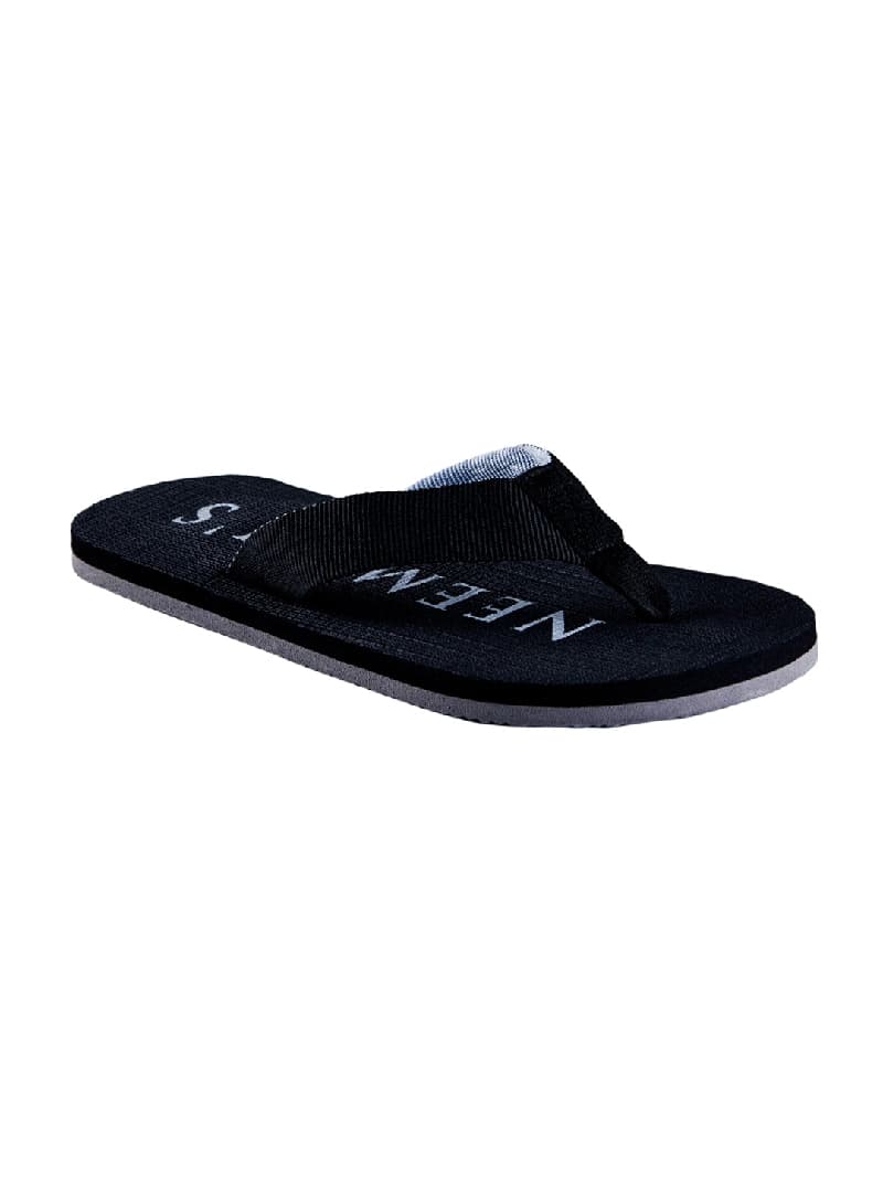 Men's Black and Grey Humble Flip-Flops