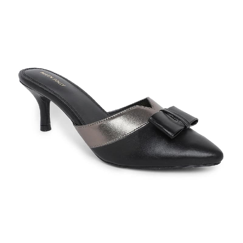 Women's Black Semi-Formal Colorblock Slip-On Pump