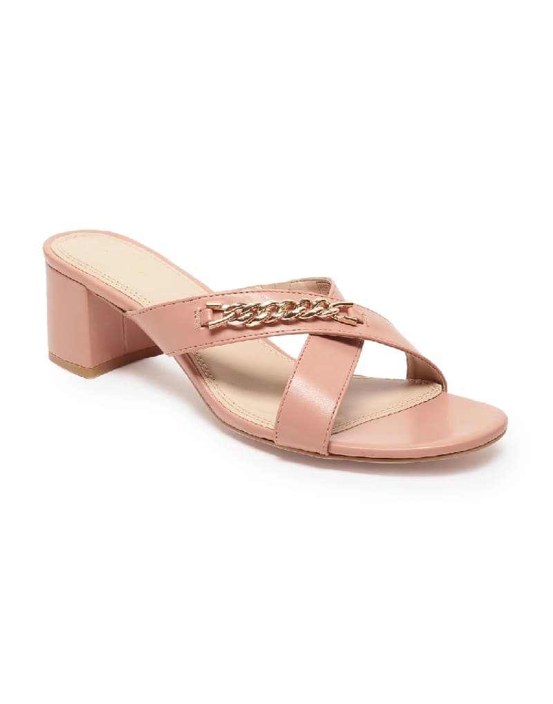 Women's Pink Semi-Formal Solid Slip-On Sandals