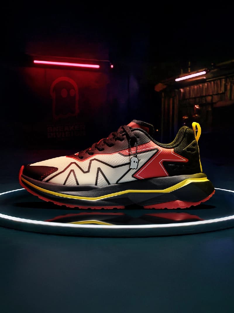 Men's Red Casual Colourblock Sneakers