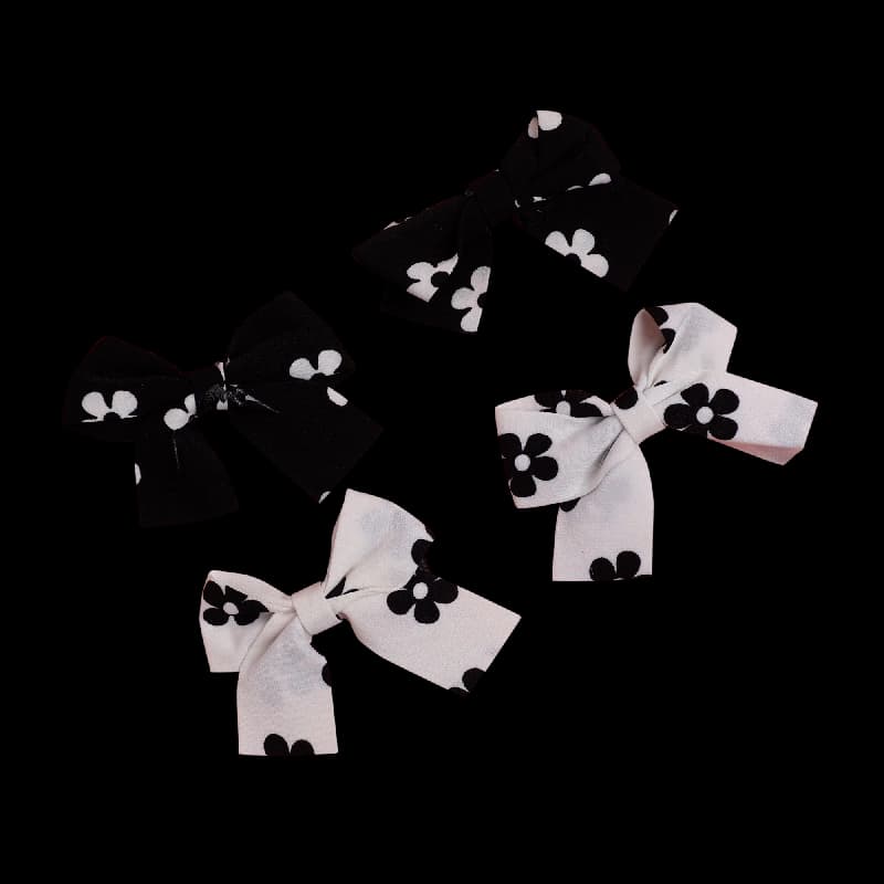 Girls Multicolor Casual Metal Classic Bow Shape Alligator Hair Clips - 4 Pcs