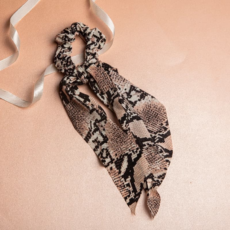 Women's Multicolor Casual Elastic Silk Satin Scarf Rubber Band