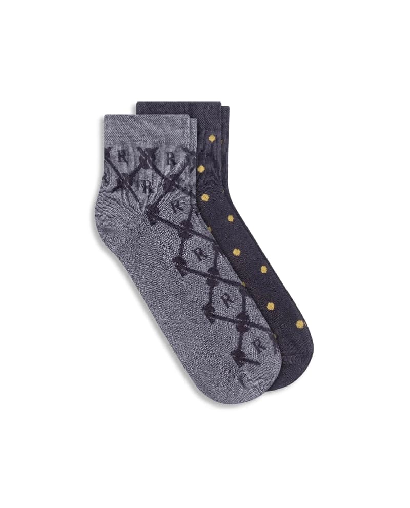 Men's Polk & Mono Assorted High Ankle Socks - Pack of 2