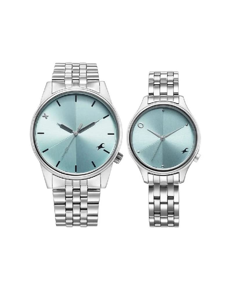 Unisex Mix Matched Blue Round Dial Couple Watch - NT33056296SM02