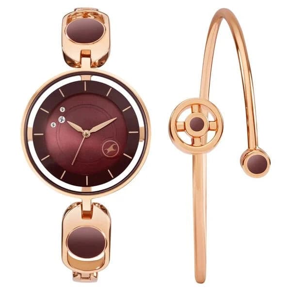 Women's Fashion Brown Round Dial Watch - 6237WM01F