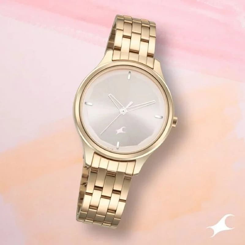 Women's Casual Rose Gold Copper Round Dial Watch - NT6248WM01