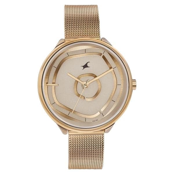 Women's Fashion Rose Gold Copper Round Dial Watch - NT6303WM01