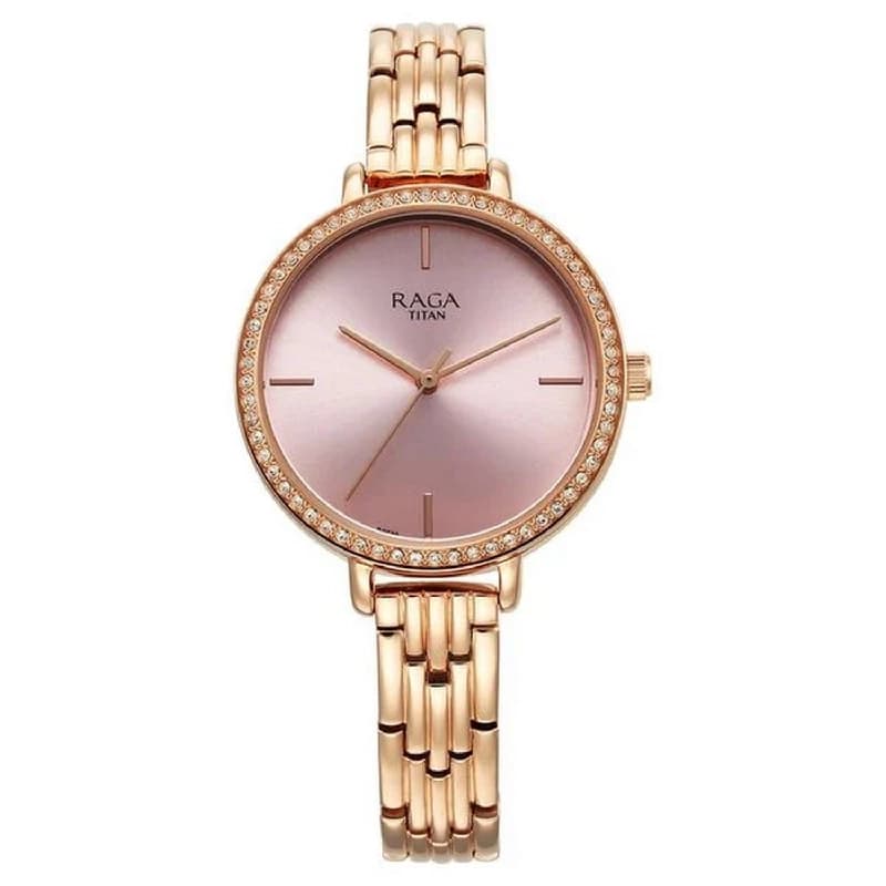 Women's Pink Round Dial Watch - NT95286WM01