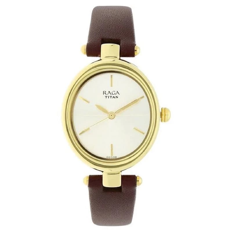 Women's Beige Oval Dial Watch - NT2579YL01