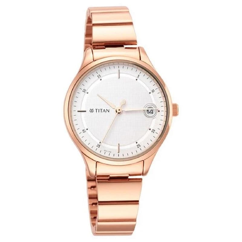 Women's Workwear Silver White Round Dial Watch - NT2649WM01
